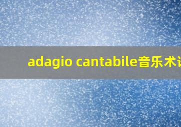 adagio cantabile音乐术语